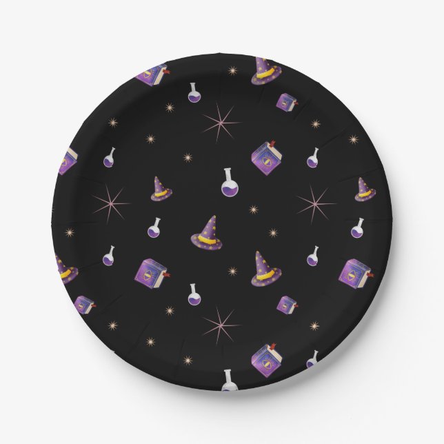Assiettes En Carton Livres Spellbound Sorcières Casquette Blac (Devant)