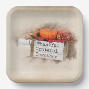 Assiettes En Carton Livres Thanksgiving d'automne