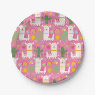 Assiettes En Carton Llamas Rainbows Green Cactus Light Girl Rose migno