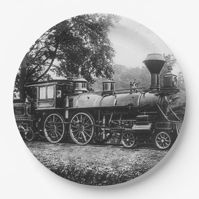 Assiettes En Carton Locomotive (Devant)