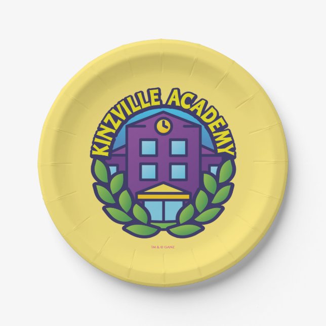 Assiettes En Carton Logo d'académie de Kinzville (Devant)