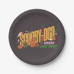 Assiettes En Carton Logo de friandise d'Halloween de Scooby-Doo