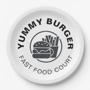 Assiettes En Carton Logo de restaurant de fast-food de burger personna