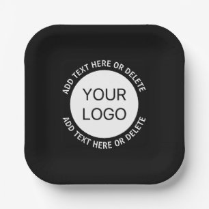 Assiettes En Carton Logo d'entreprise ou toute image et texte modifiab