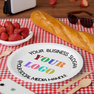 Assiettes En Carton Logo d'entreprise personnalisé et Plaques papier d