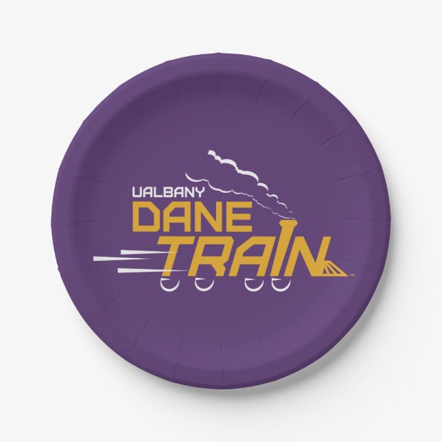 Assiettes En Carton Logo du train UAlbany Dane (Devant)