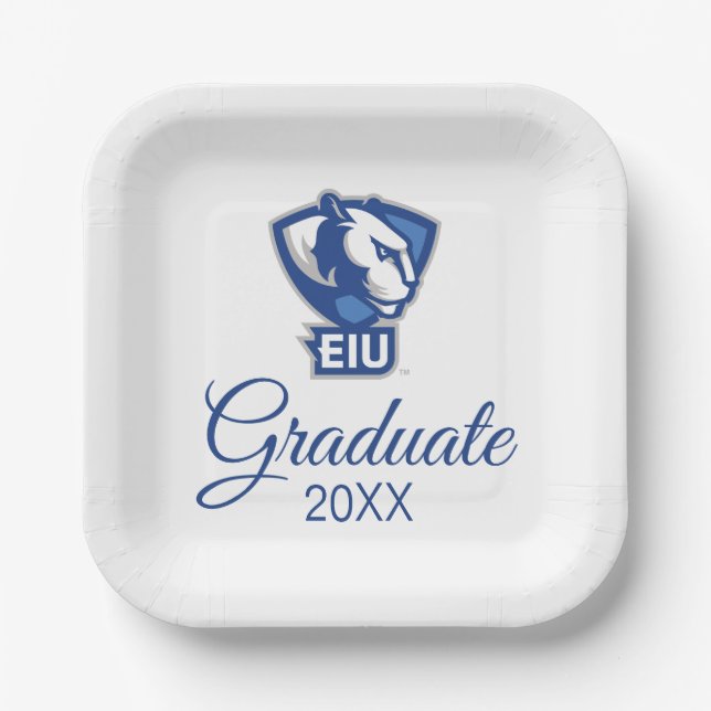 Assiettes En Carton Logo Eastern Illinois University Panthers (Recto)