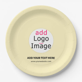 Assiettes En Carton Logo personnalisé d'entreprise moderne Vanille tei