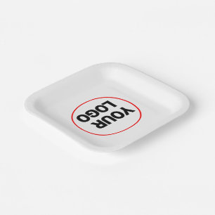 Assiettes En Carton Logo personnalisé simple et élégant ici boîte de l