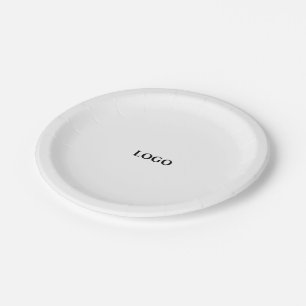 Assiettes En Carton Logo personnalisé simple et élégant ici papier de 