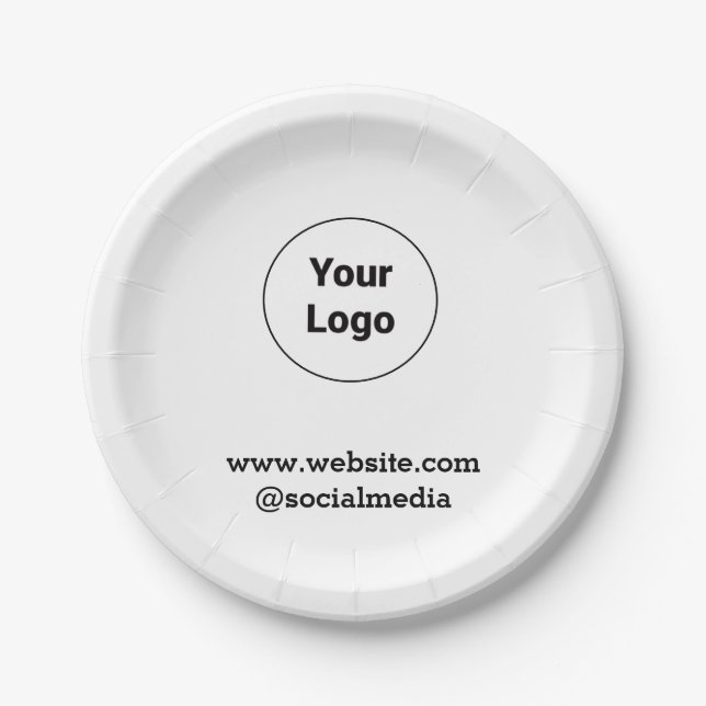 Assiettes En Carton Logo personnalisé simple et élégant ici société (Devant)