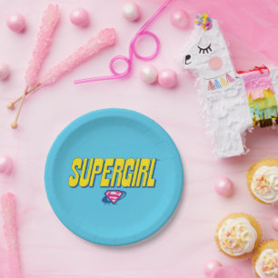 Assiettes En Carton Logo Pop Supergirl