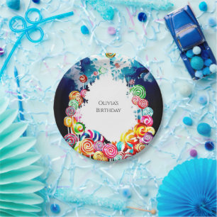 Assiettes En Carton Lollipop Boho Candyland Anniversaire
