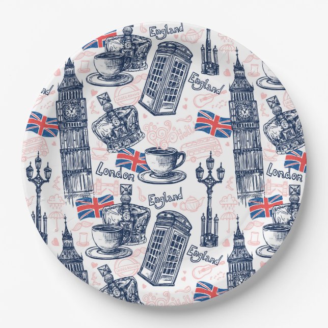 Assiettes En Carton Londres, Angleterre (Devant)