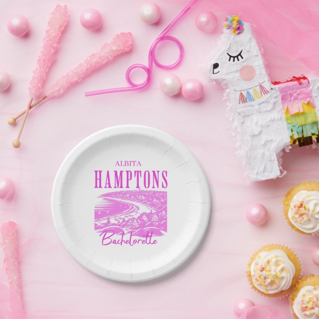 Assiettes En Carton longue île hamptons bachelorette (Fête)