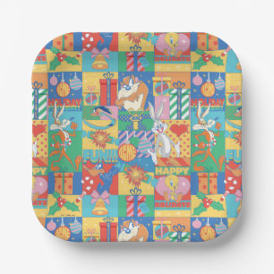 Assiettes En Carton LOONEY TUNES™   Joyeuses fêtes Motif de Noël