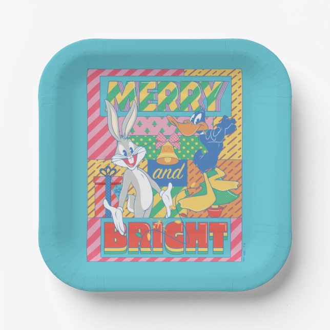 Assiettes En Carton LOONEY TUNES™ | Joyeux Noël (Recto)