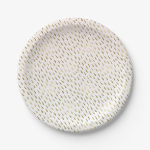 Assiettes En Carton L'or rougissent abrégé sur blanc rose Ombre