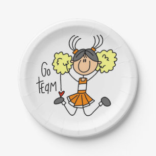 Assiettes En Carton L'orange vont les plaques à papier de pom-pom gir