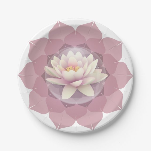Assiettes En Carton lotus et mandala (Devant)