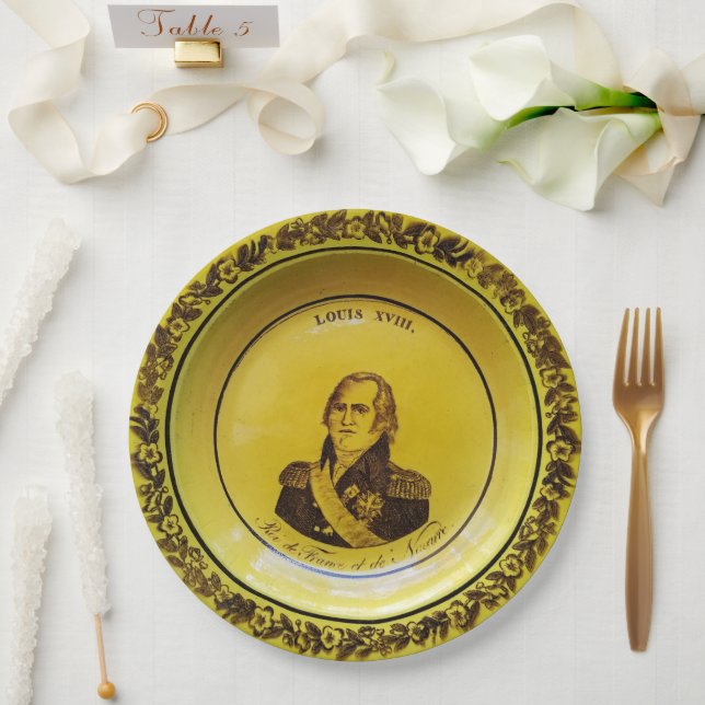 Assiettes En Carton Louis XVIII (Mariage)