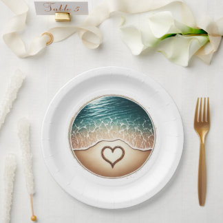 Assiettes En Carton Love Beach