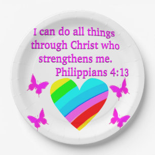 ASSIETTES EN CARTON LOVE FILLED PHILIPPIANS 4:13 CONCEPTION