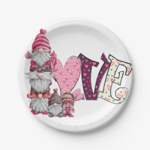 Assiettes En Carton Love Gnome