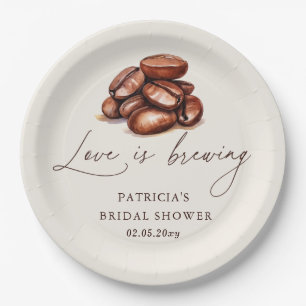 Assiettes En Carton Love is Brewing Coffee Beans Enterrement de Vie de