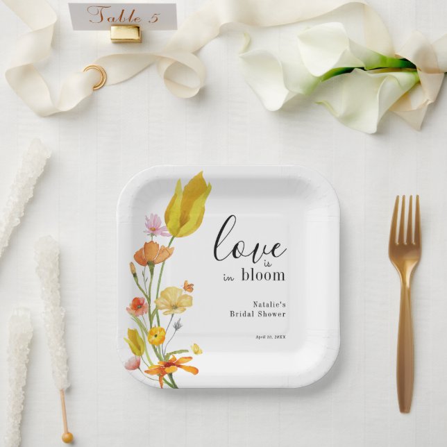Assiettes En Carton Love is in Bloom Spring Wildflower Bridal Shower (Mariage)