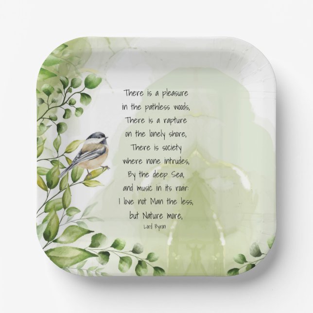 Assiettes En Carton Love Nature Citation Inspirationnelle Lord Byron (Recto)