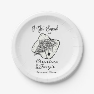 Assiettes En Carton Love & Pizza   Dîner décontracté de répétition
