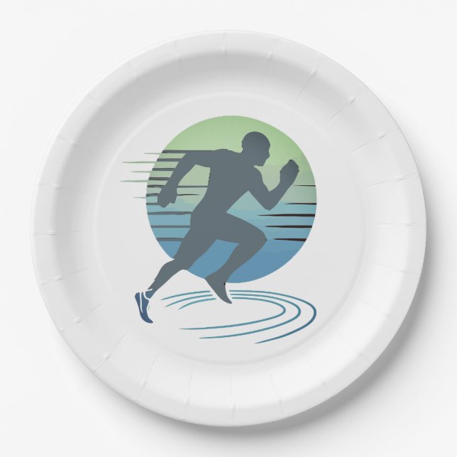Assiettes En Carton Love Runner Marathon Compétitive Runner Event (Devant)