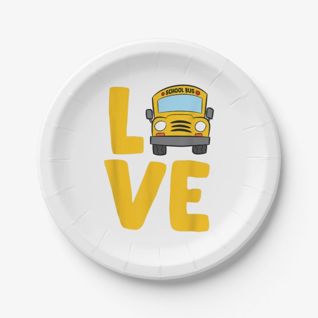 Assiettes En Carton Love School Bus Driver Schoolbus Busdriver (Devant)
