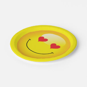 Assiettes En Carton Love You Heart Eyes mignon Emoji Engagement Party