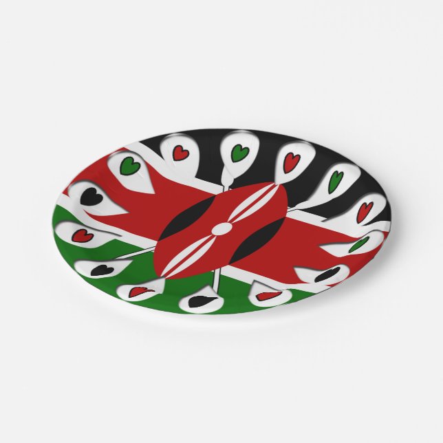 Assiettes En Carton Lovely Hearts Kenya Plaques de papier (Angle)