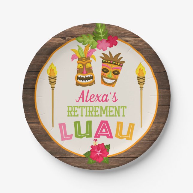 Assiettes En Carton Luau - Plaque en papier (Devant)