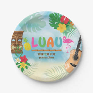 Assiettes En Carton Luau Thème Tropical