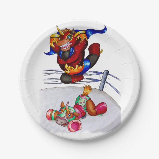 Assiettes En Carton Luchadores (Devant)