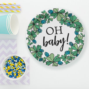 Assiettes En Carton Lucky Charm Clover Oh Baby Boy Baby shower