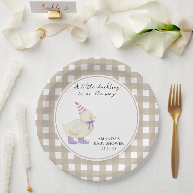 Assiettes En Carton Lucky Duckking Baby shower (Mariage)