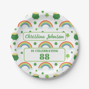 Assiettes En Carton Lucky Green Shamrock Jour de la Saint Patrick Rain