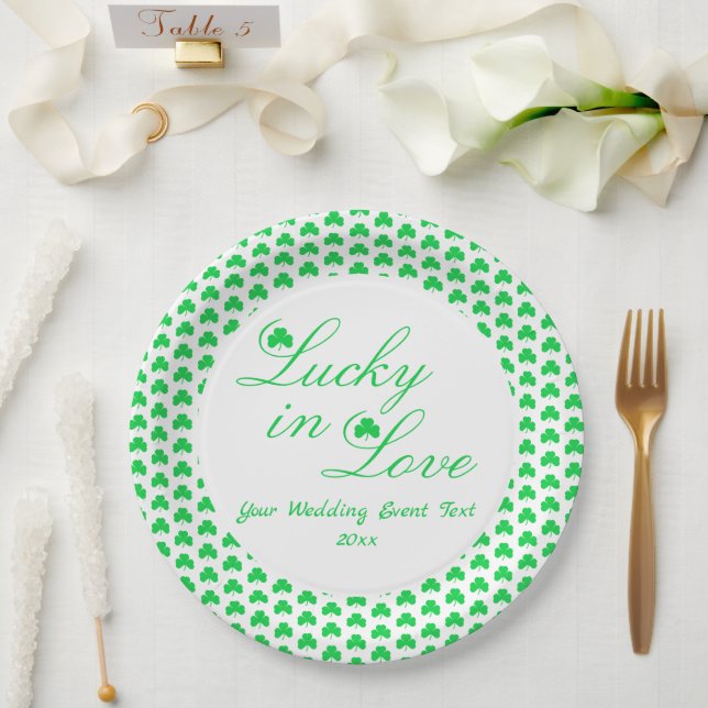 Assiettes En Carton Lucky In Love (Mariage)
