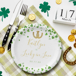 Assiettes En Carton Lucky In Love Fête des mariées de la Saint Patrick