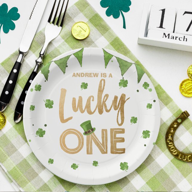 Assiettes En Carton Lucky One St Patrick's Day Papier Plaque Clover Bo (Créateur téléchargé)