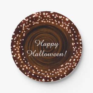 Assiettes En Carton Lumières de Halloween noires et orange pour fête