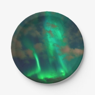 Assiettes En Carton Lumières du nord, l'aurore Borealis