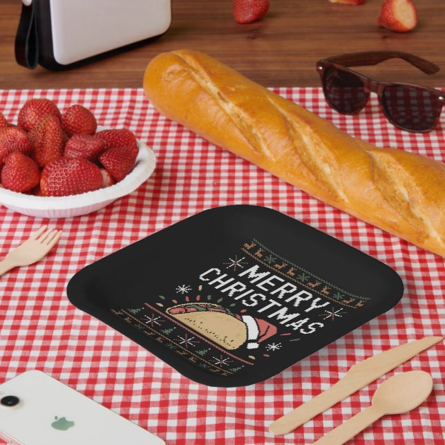 Assiettes En Carton Luminaires doux Noël Père Noël Taco (Pique-nique)