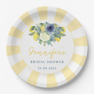 Assiettes En Carton Lumineuse florale Citron nuptiale Douche Papier Pl