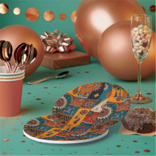 Assiettes En Carton Luxe africain asiatique caribéen sophistiqué